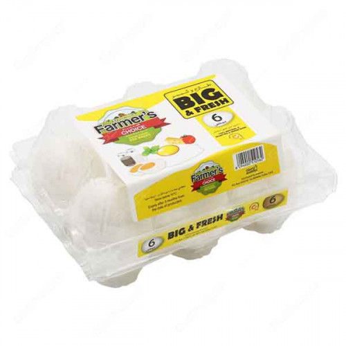 Farmers Choice White Brown Big Eggs 6 Pieces