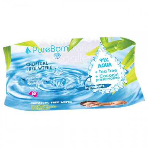 Pureborn Wipes Single 60 Count