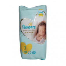 Pampers Premium Care Size 1 Mid Pack 50 Count